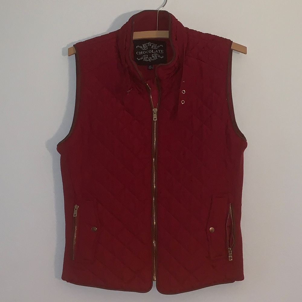 Deep Red Quilted Vest